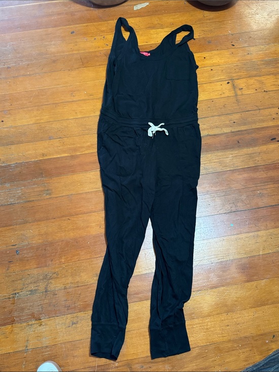 Philanthropy Pants - Sleeveless Black Tank Jumpsuit with Contrast Drawstring